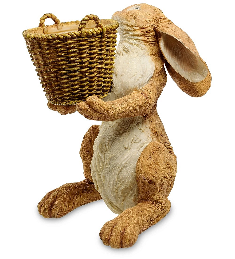 Фигура садовая Кашпо Зайчонок с корзинкой 