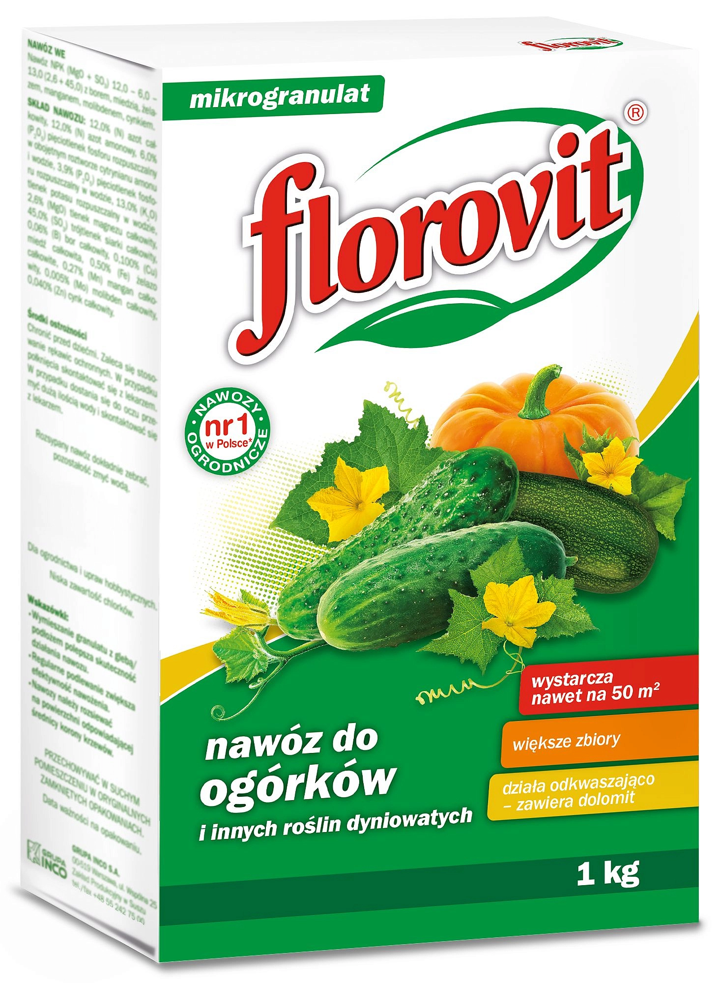 Удобрение Флоровит гранулир садовое для Огурцов и др. тыквенных растений 1кг