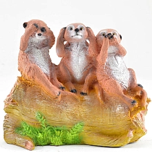 Фигура садовая Суррикаты на бревне Н-30см JNG 153 