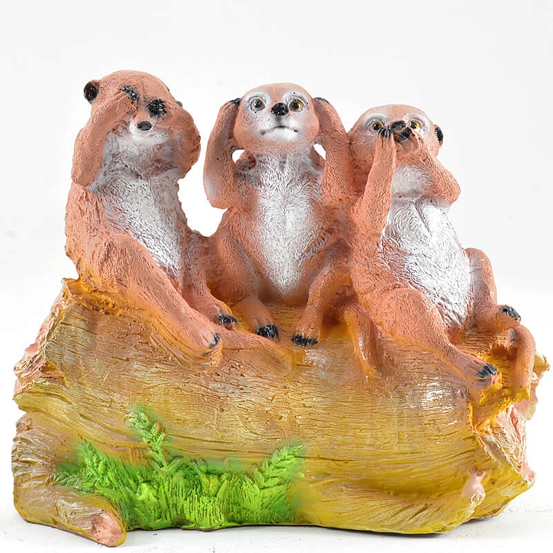 Фигура садовая Суррикаты на бревне Н-30см JNG 153 