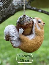 Фигура садовая Белка с желудем навесная