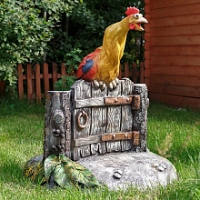 Камень декоративный Петух на заборе U08065 (Айронкр)