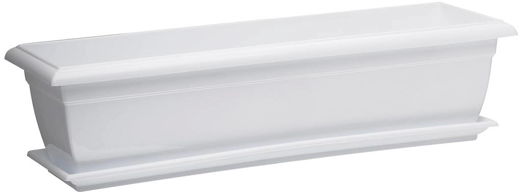 Ящик балконный ДЖЕТПЛАСТ 60см с поддоном пластик белый